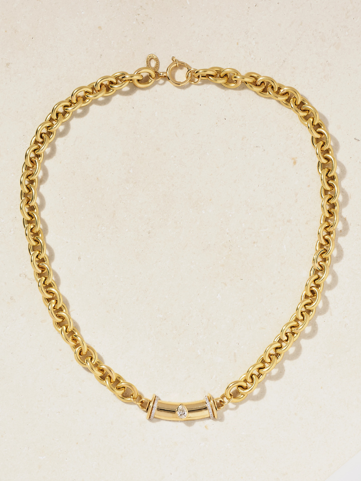 L'atelier Nawbar Tuxedo Mask 18-karat Gold Diamond Necklace