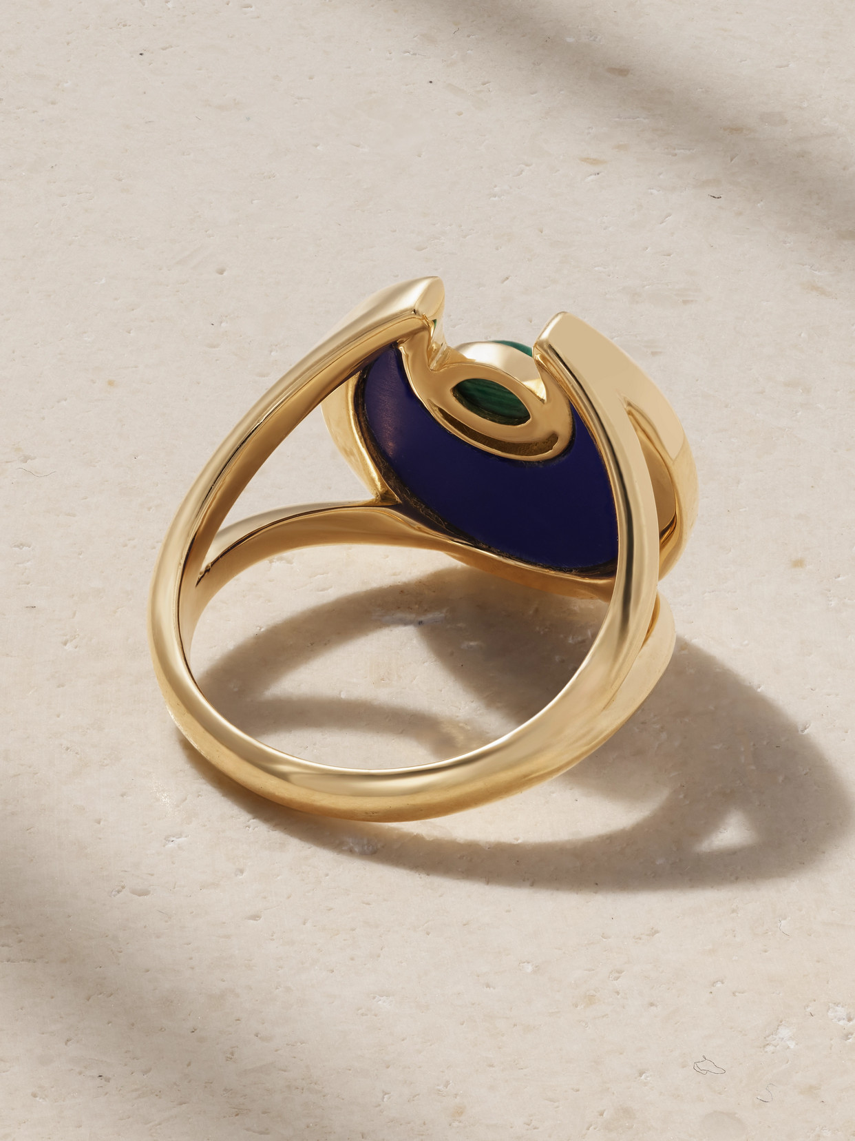 L'atelier Nawbar Circus Moon Small 18-karat Gold Multi-stone Ring In Blue