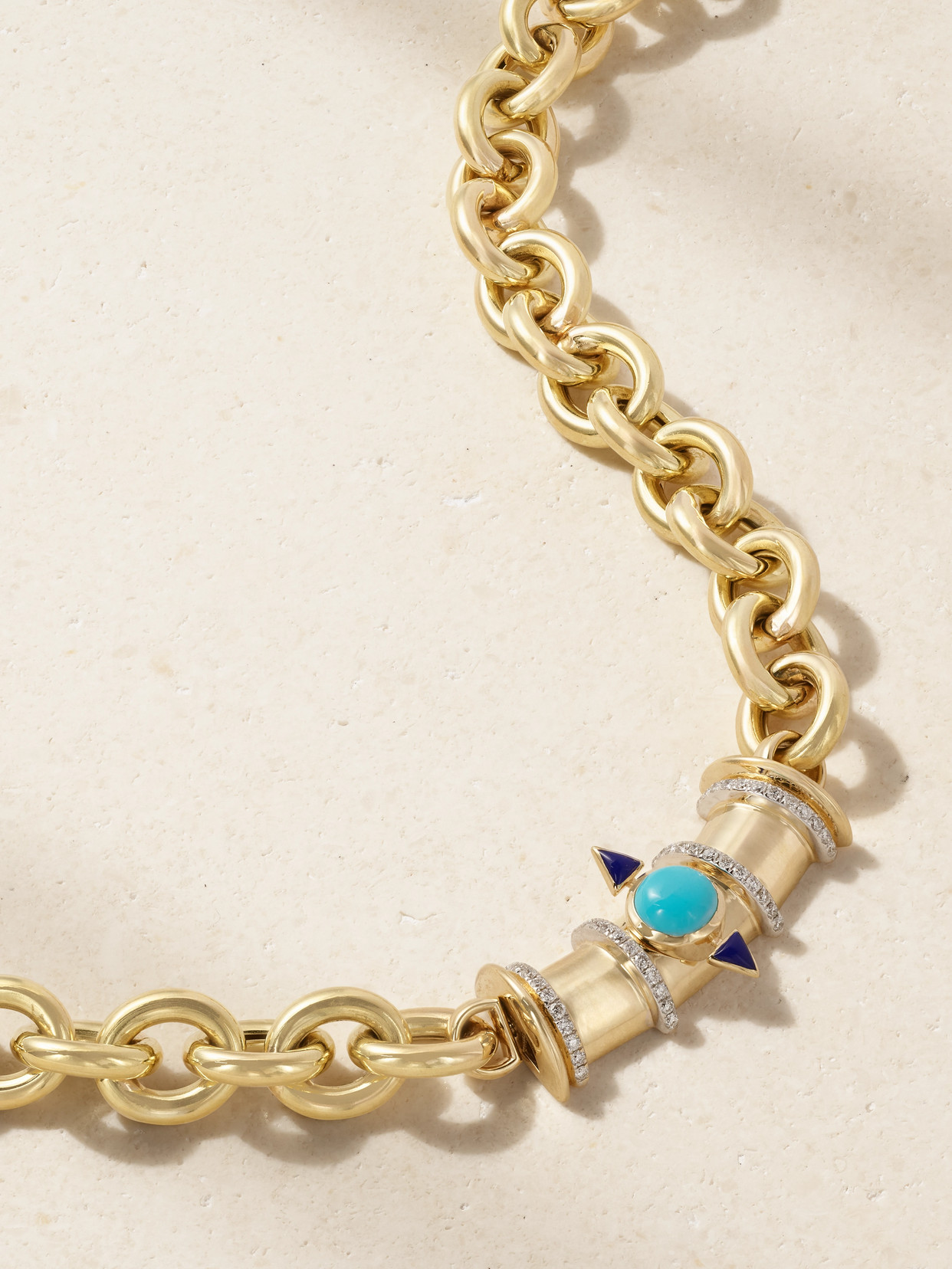 L'atelier Nawbar Tuxedo Mask 18-karat Gold Multi-stone Necklace In Gold