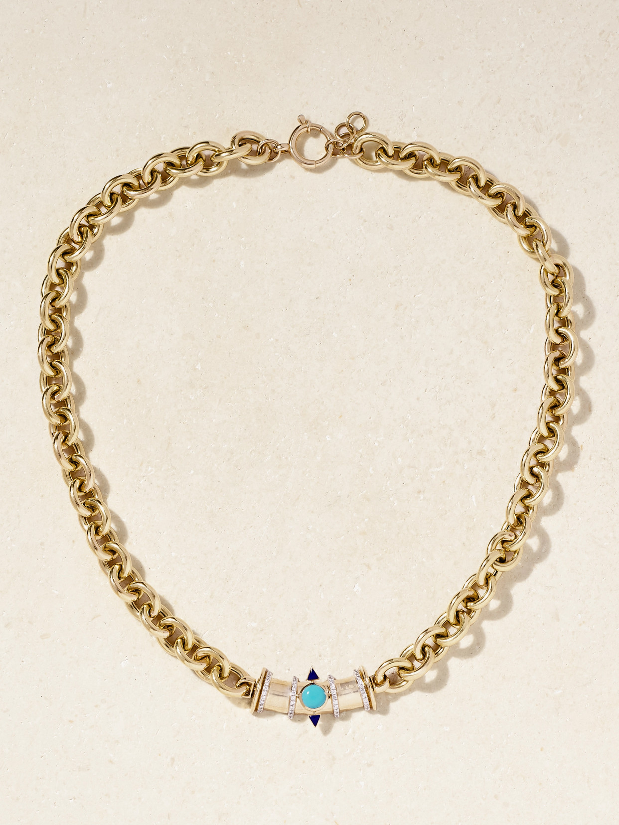 L'atelier Nawbar Tuxedo Mask 18-karat Gold Multi-stone Necklace