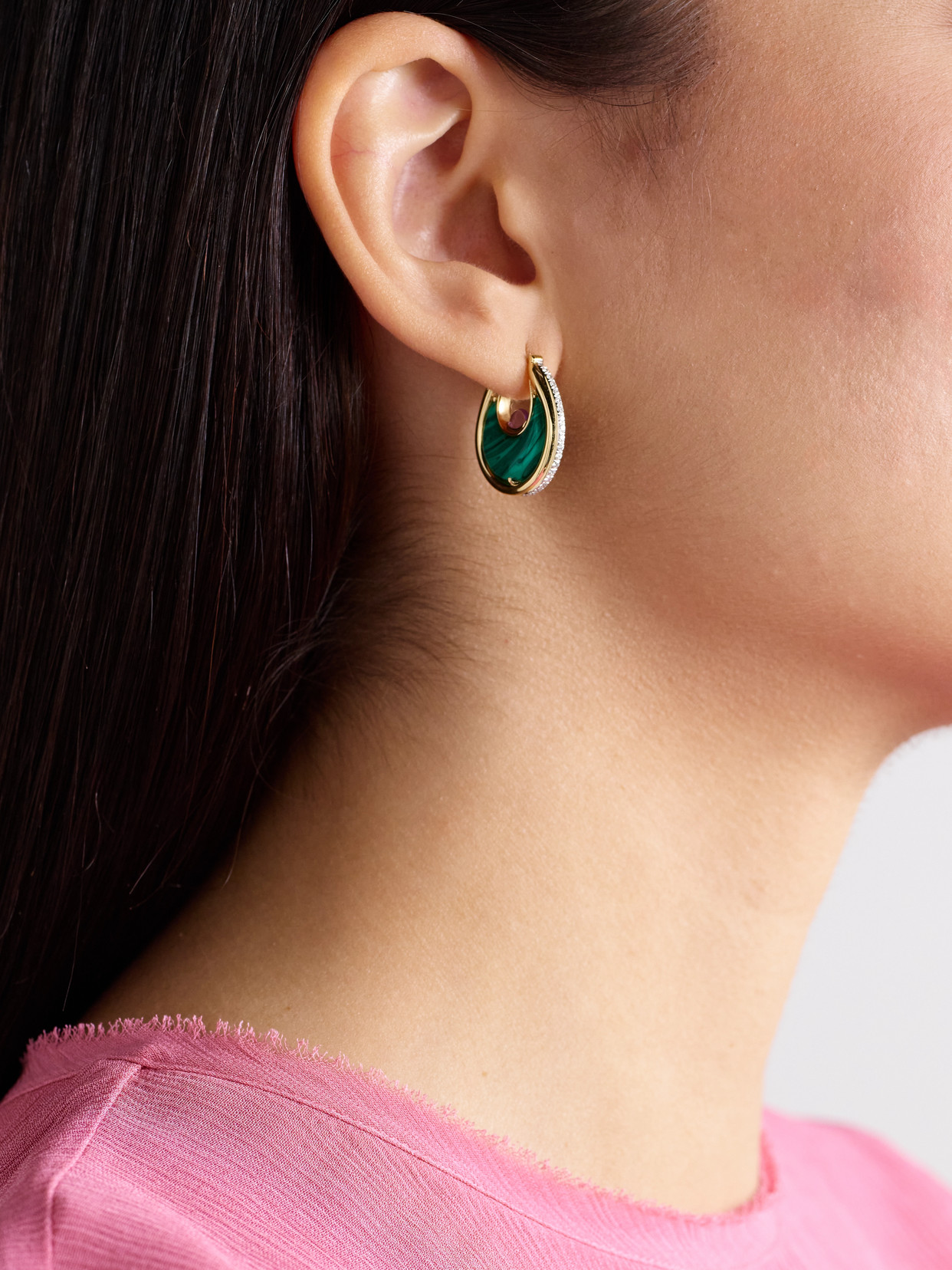 L'atelier Nawbar Diana Big 18-karat Gold Multi-stone Earrings In Gold