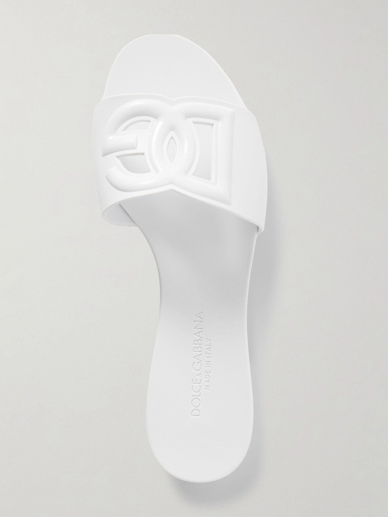 Dolce & Gabbana Cut-out Rubber Slides In White