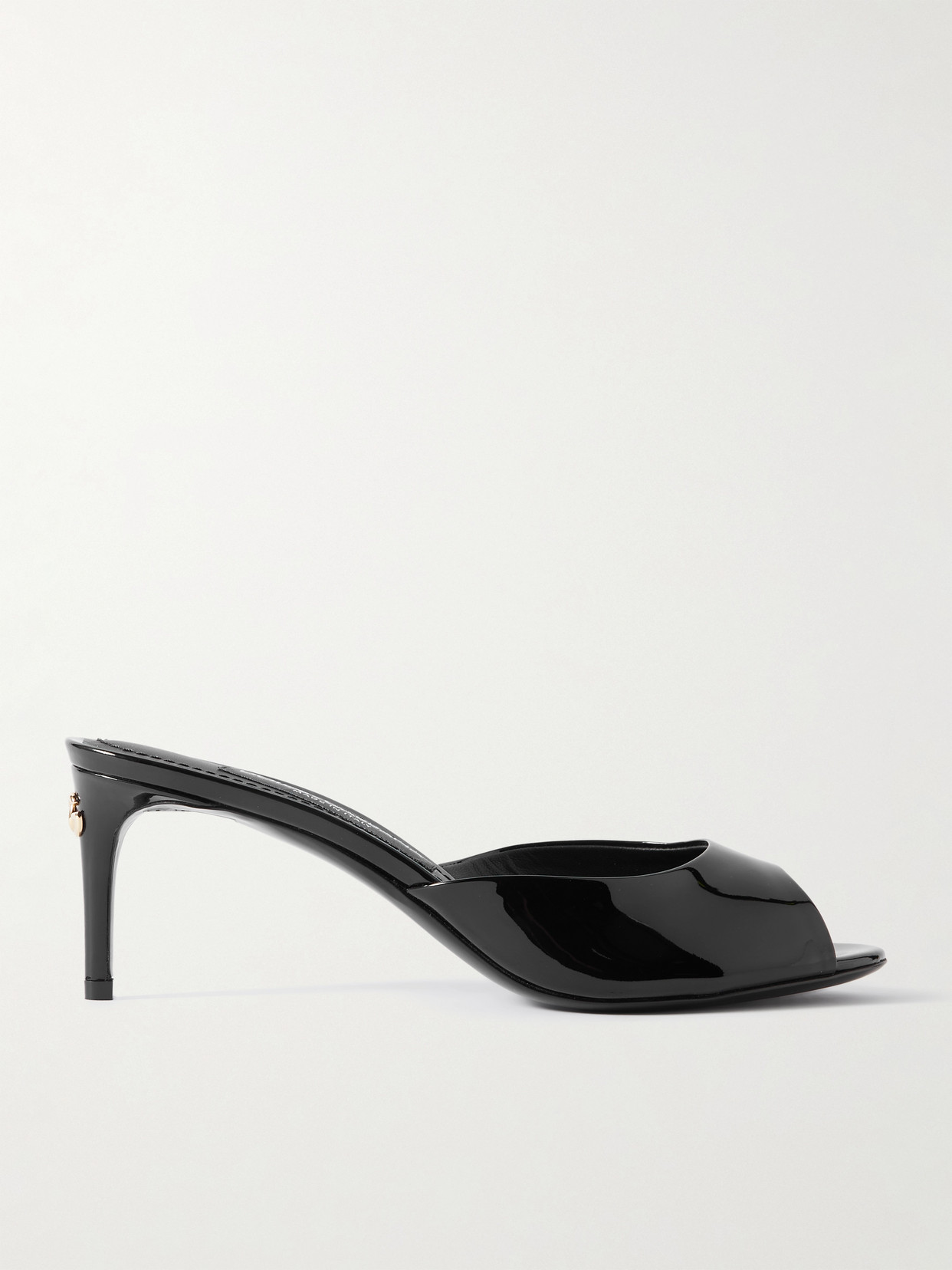 Dolce & Gabbana Embellished Patent-leather Mules In Black