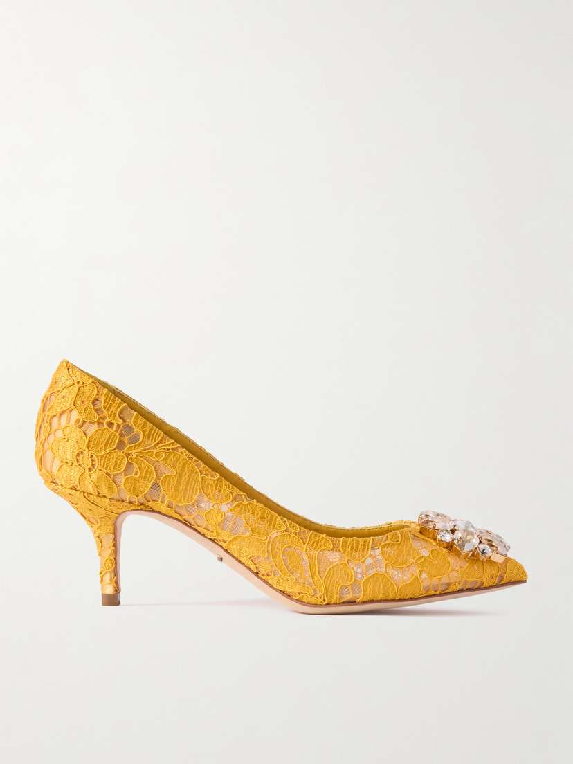 Dolce & Gabbana Bellucci Crystal-embellished Corded Lace Pumps