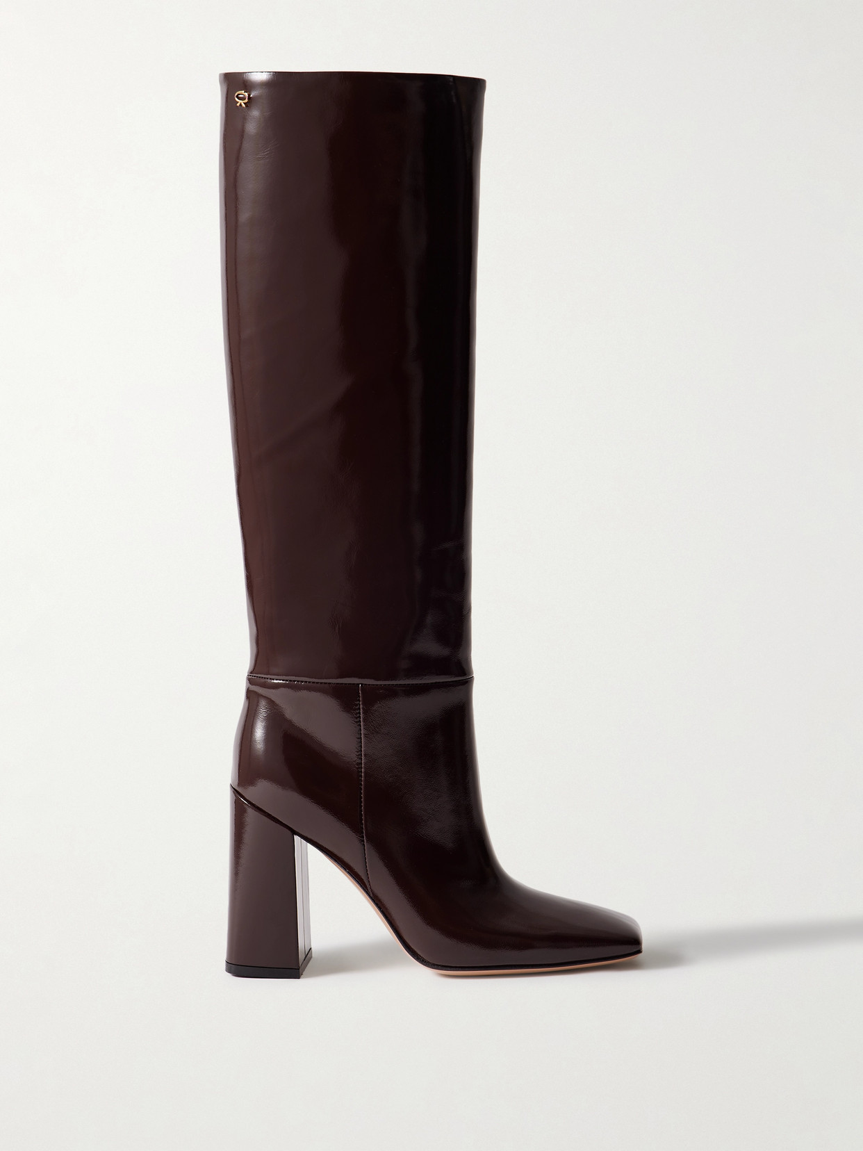 Gianvito Rossi - Vanta 95 Patent-leather Knee Boots - Burgundy