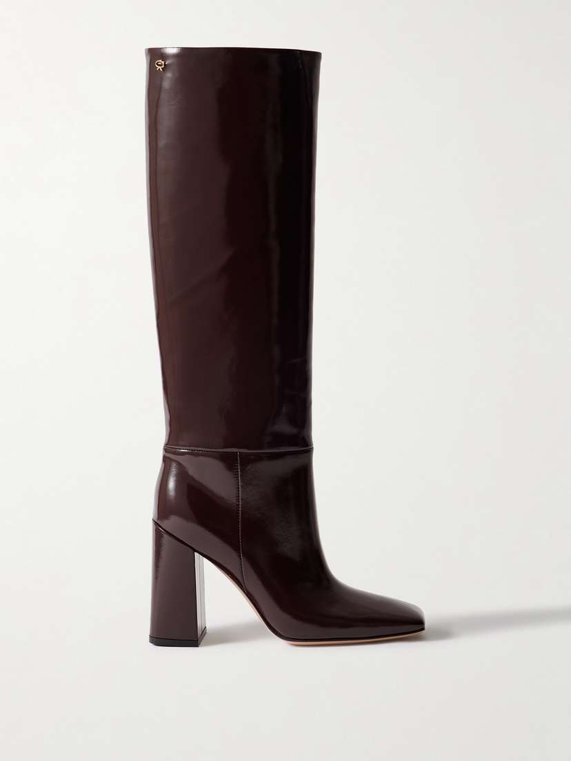 Gianvito Rossi Vanta 95 Patent-leather Knee Boots