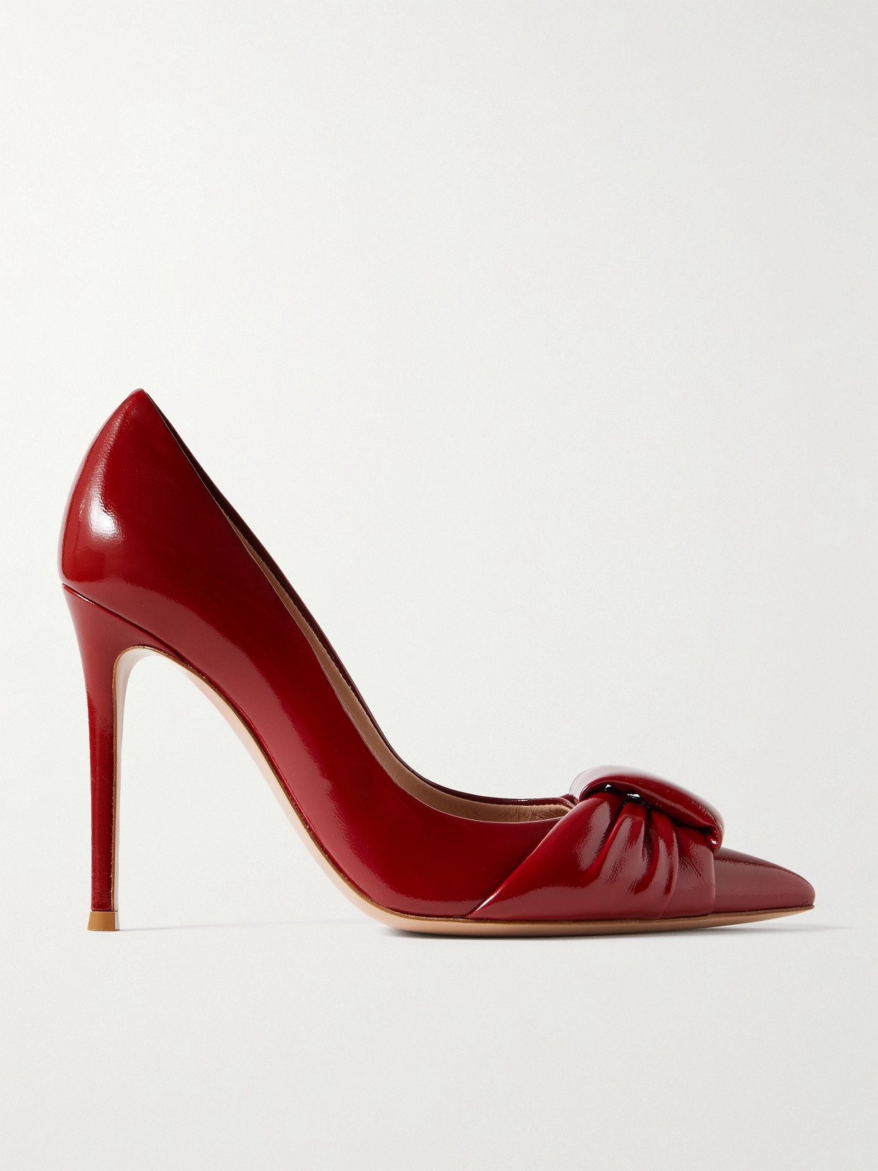Gianvito Rossi - 95 Gathered Glossed-leather Pumps - IT37.5