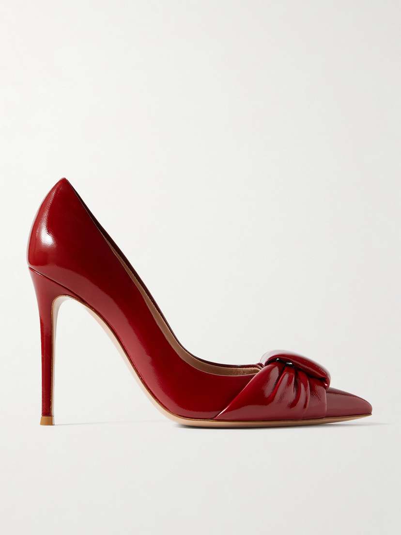 Gianvito Rossi 95 Gathered Glossed-leather Pumps