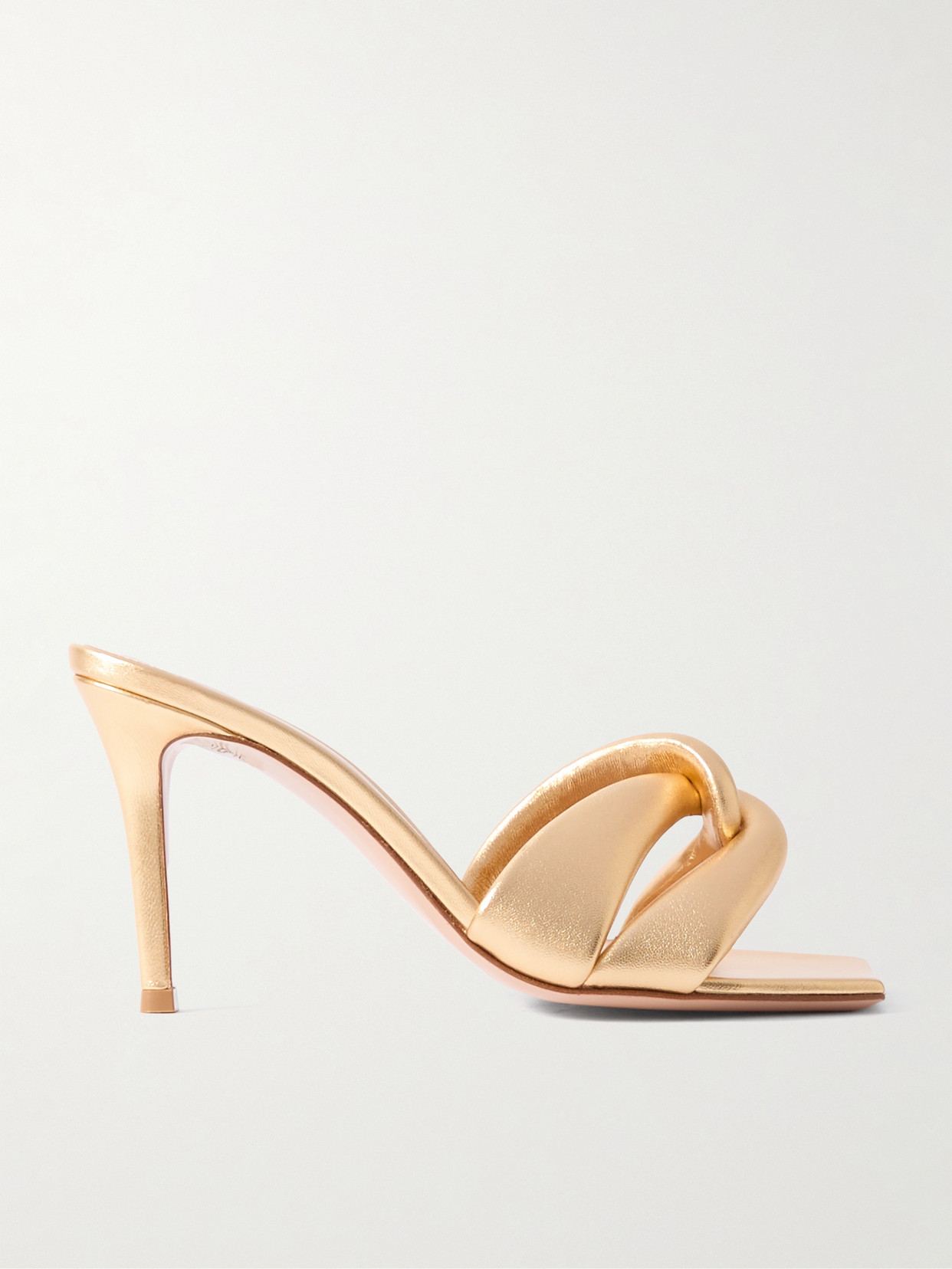 Gianvito Rossi - 85 Leather Mules - Gold