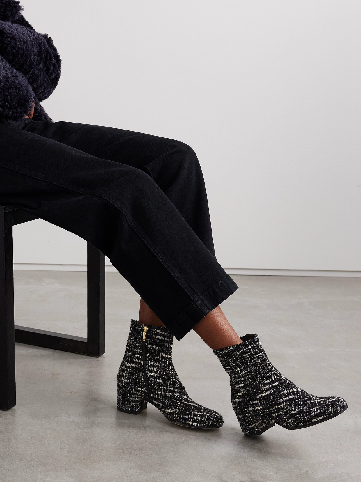 Gianvito Rossi Joelle 45 Tweed Ankle Boots In Multi