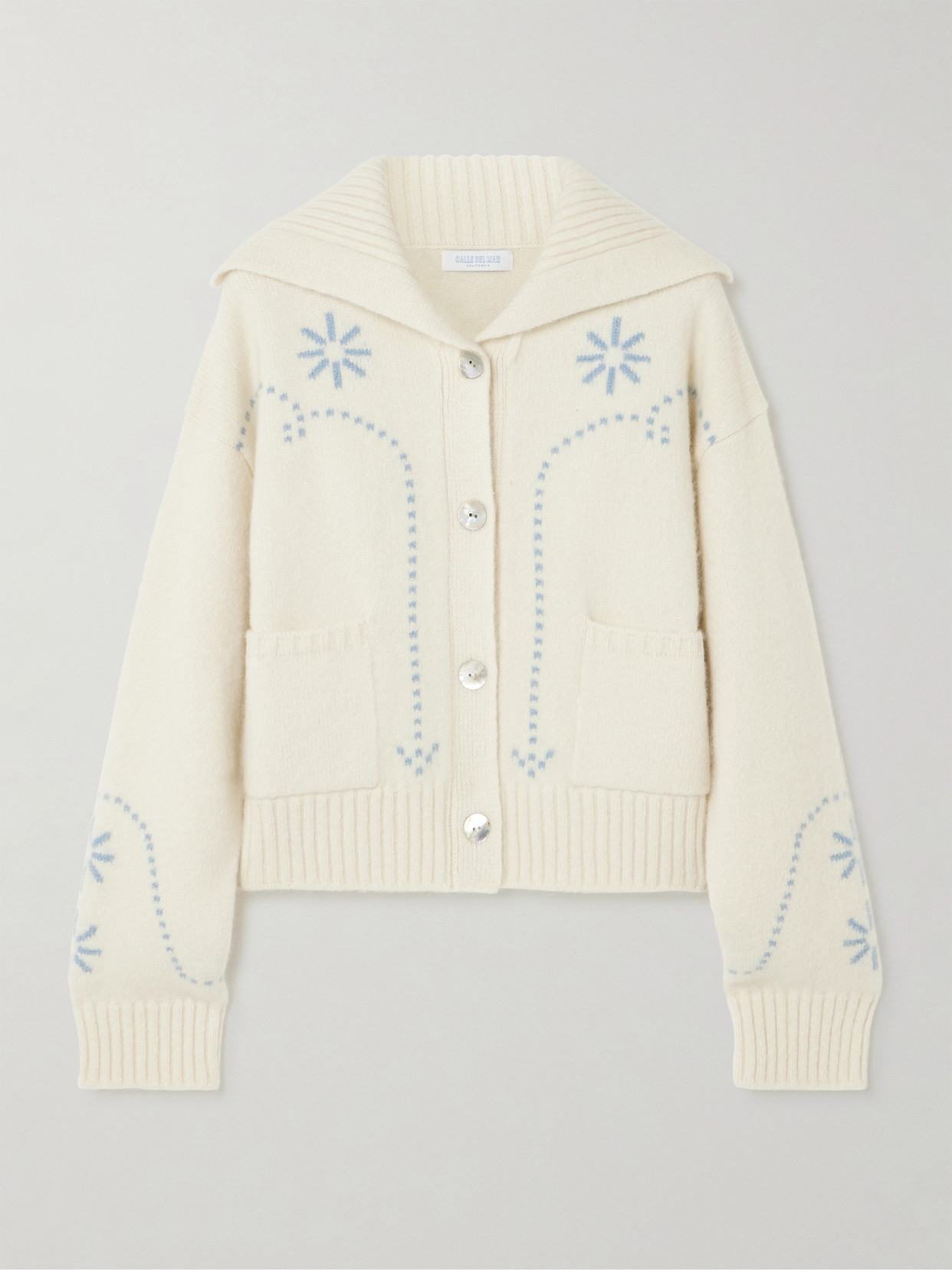 Calle Del Mar Cashmere Cardigan In Cream
