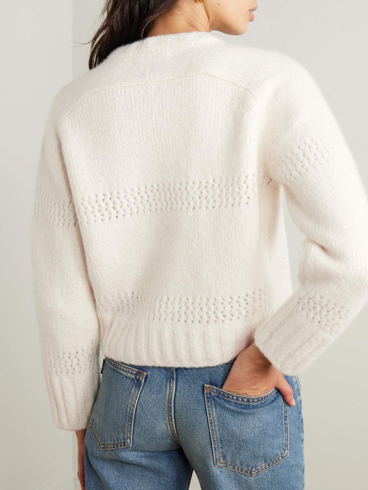 Pointelle-Knit Cashmere And Silk-Blend Sweater