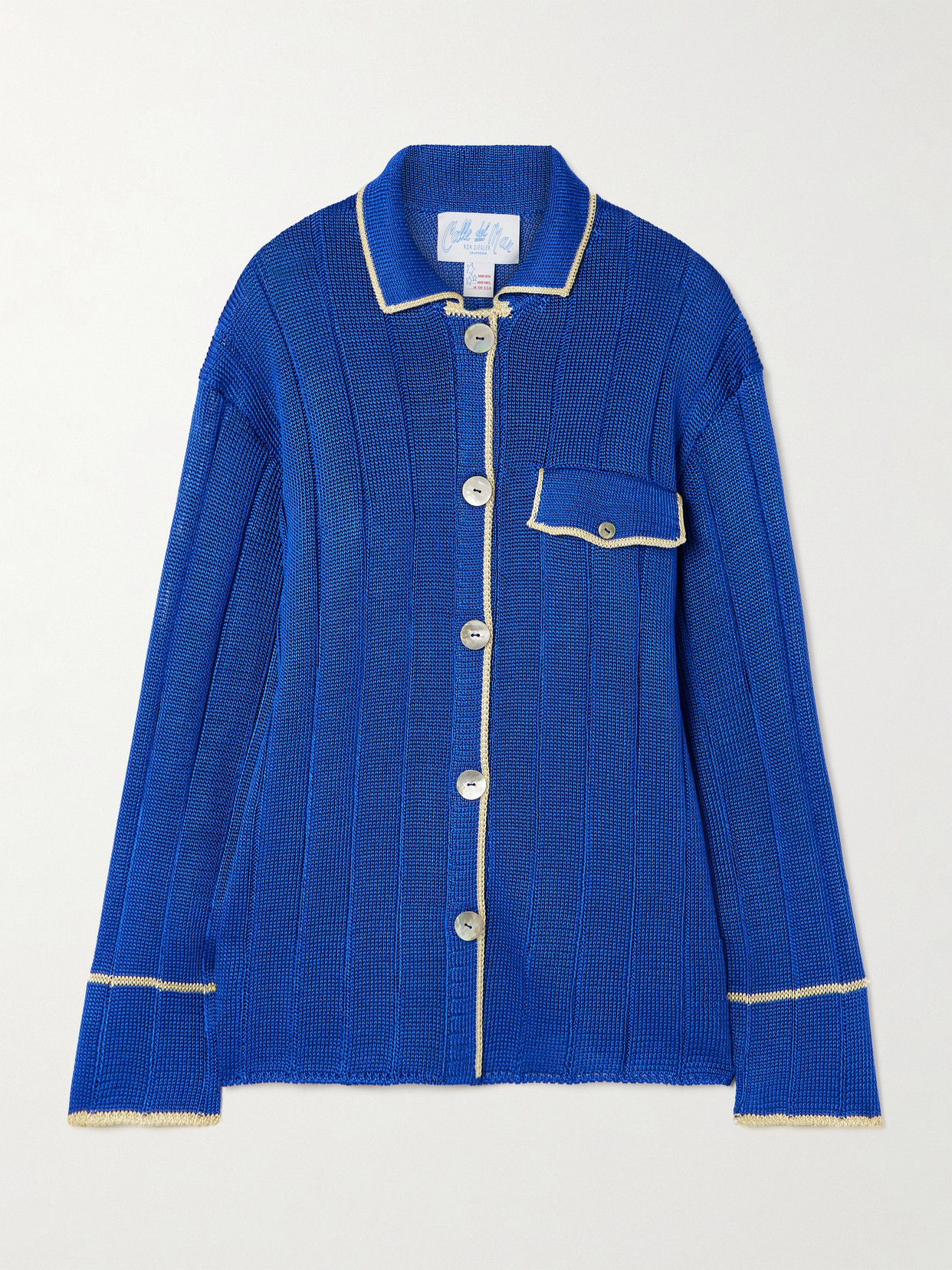 Calle Del Mar Ribbed-knit Shirt In Blue