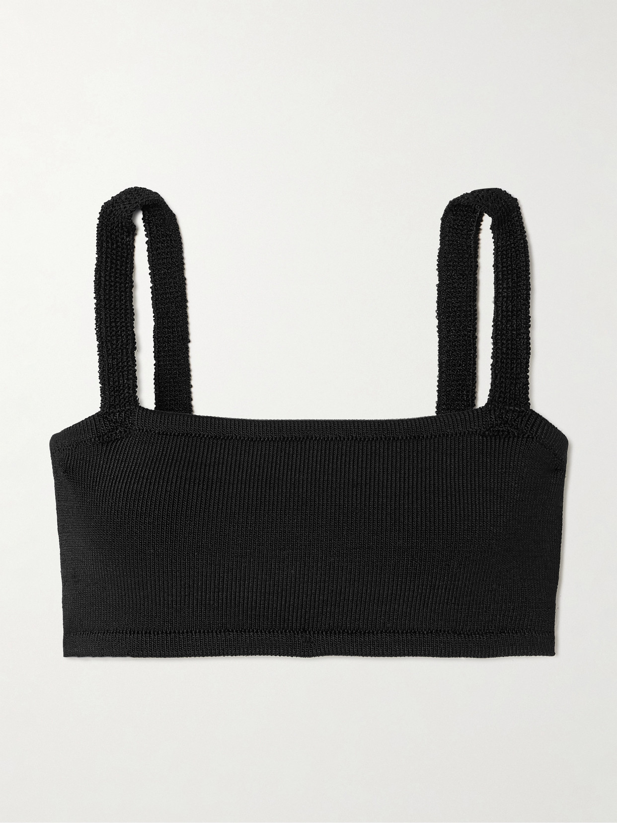 Calle Del Mar Ribbed-knit Bandeau Top In Black