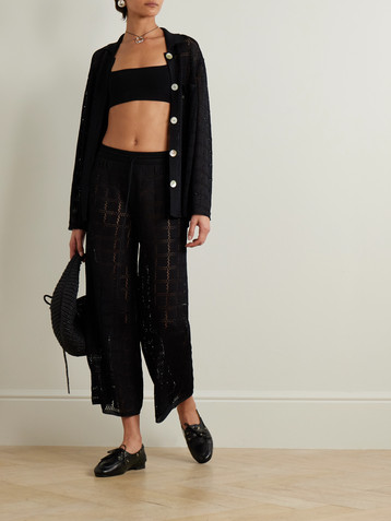 Calle Del Mar Ribbed-knit bandeau top