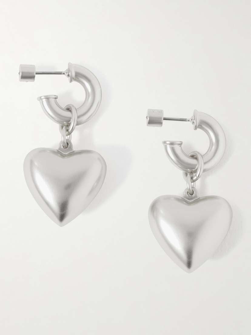 Roxanne Assoulin Heart & Soul Silver-tone Hoop Earrings