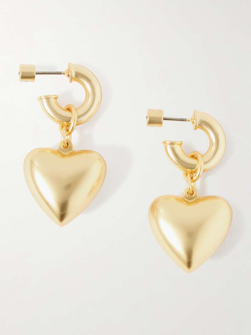 Roxanne Assoulin Heart & Soul Gold-tone Hoop Earrings