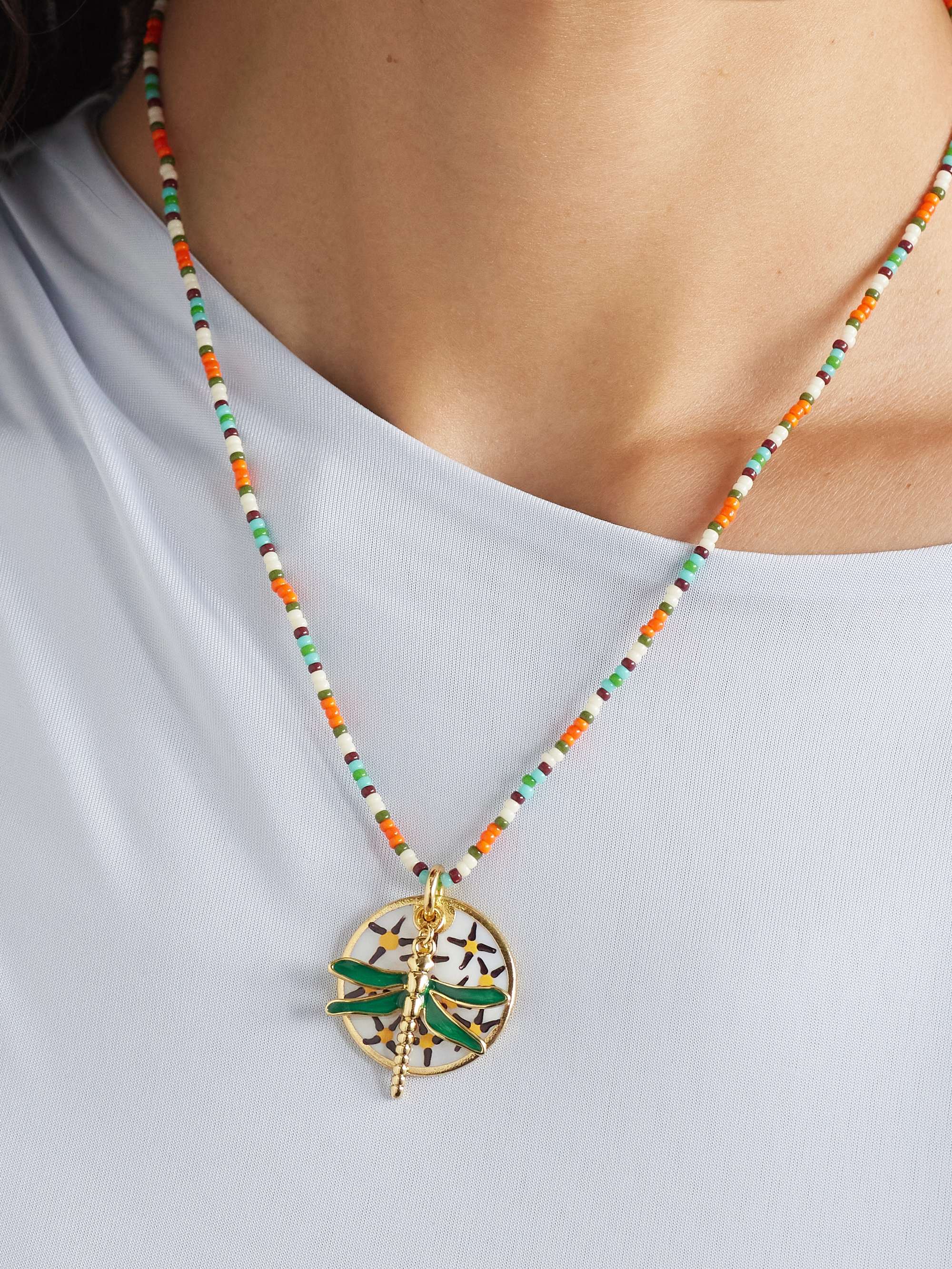 ROXANNE ASSOULIN ビーズ マザーオブパール エナメル ネックレス  