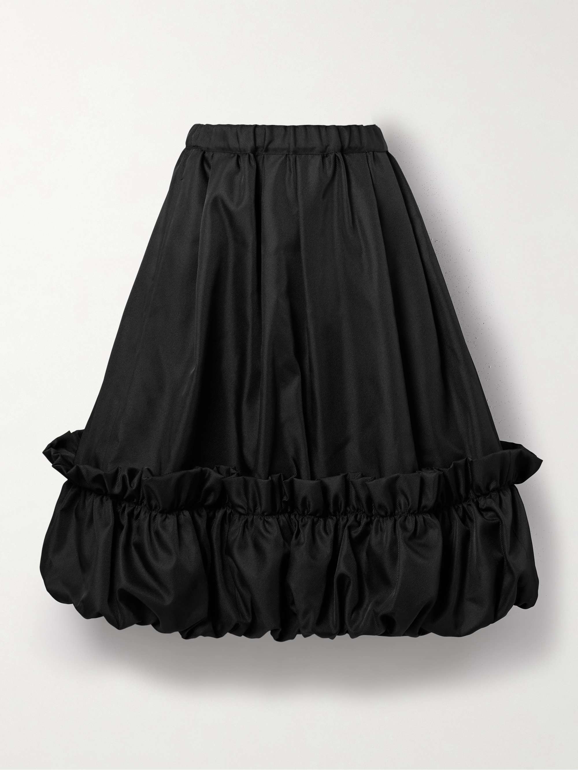 Black Comme des Garçons: Unisex Double Layered Frill Skirt (Black 