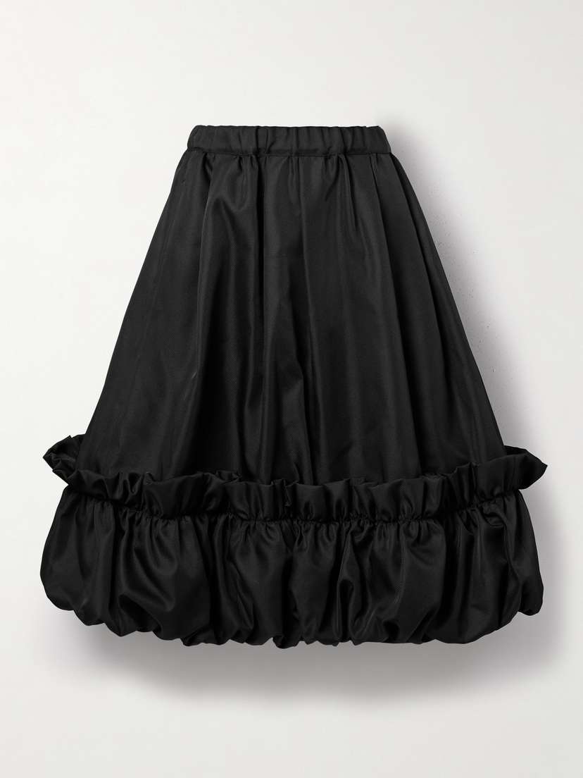 Comme des Garçons Comme des Garçons Gathered Faille Midi Skirt