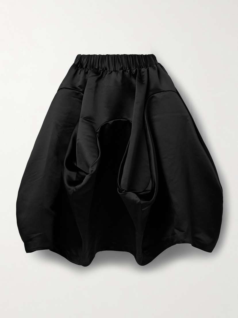 Comme des Garçons Comme des Garçons Paneled Satin Midi Skirt