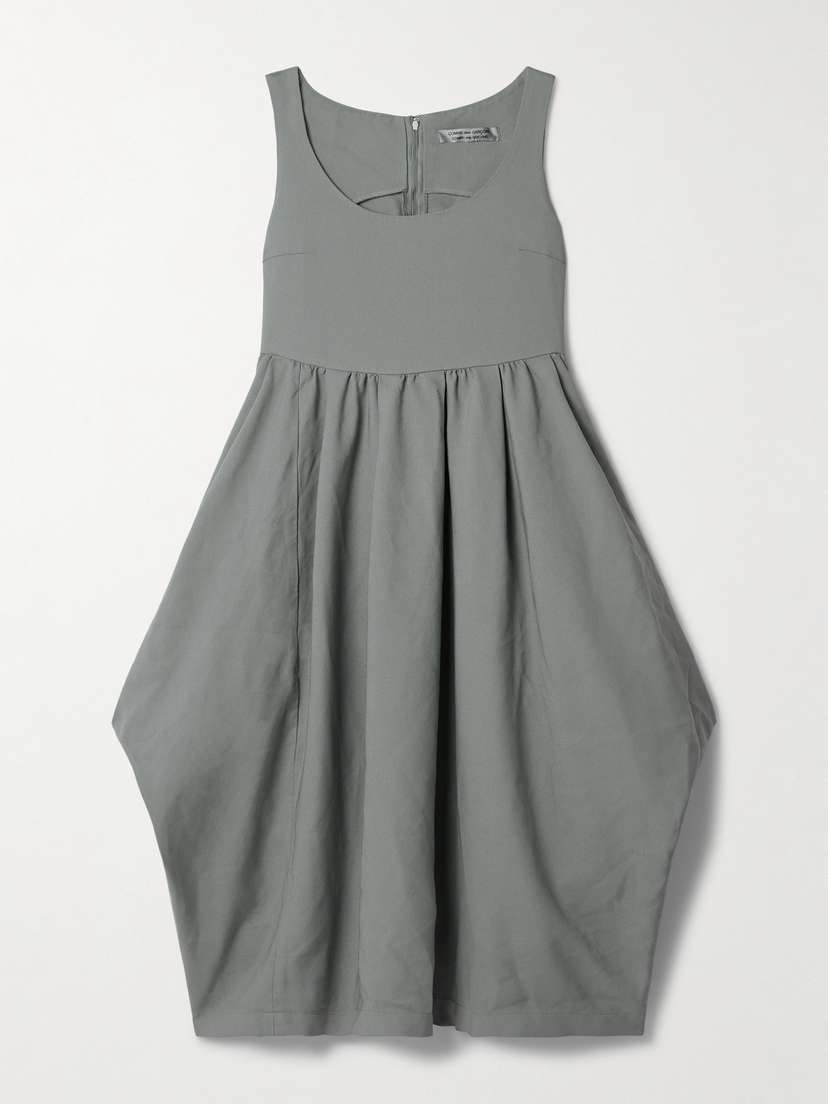 Comme des Garçons Comme des Garçons Gathered Gabardine Midi Dress