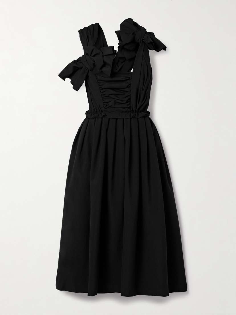 Comme des Garçons Comme des Garçons Gathered Pleated Wool Midi Dress