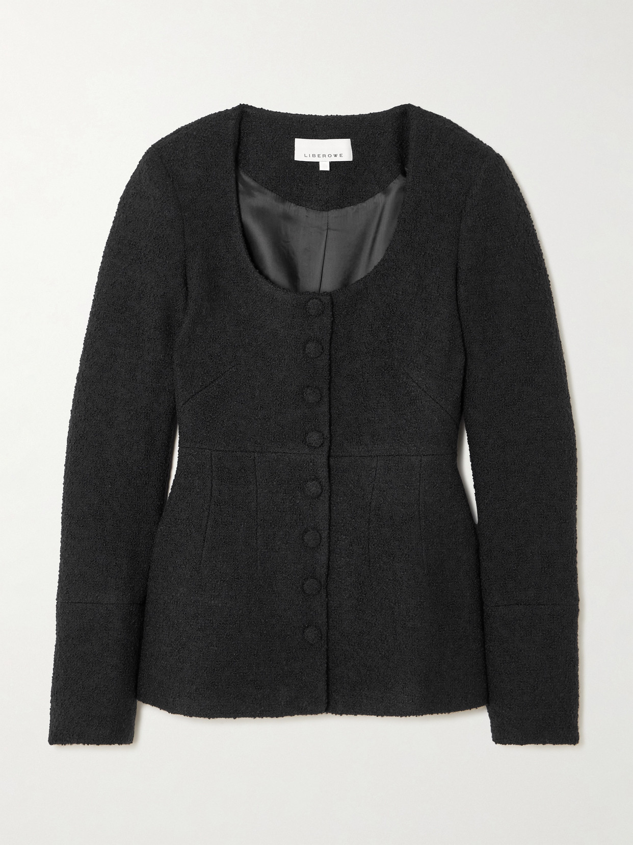 LIBEROWE - Amber Wool-blend Tweed Blouse - Black