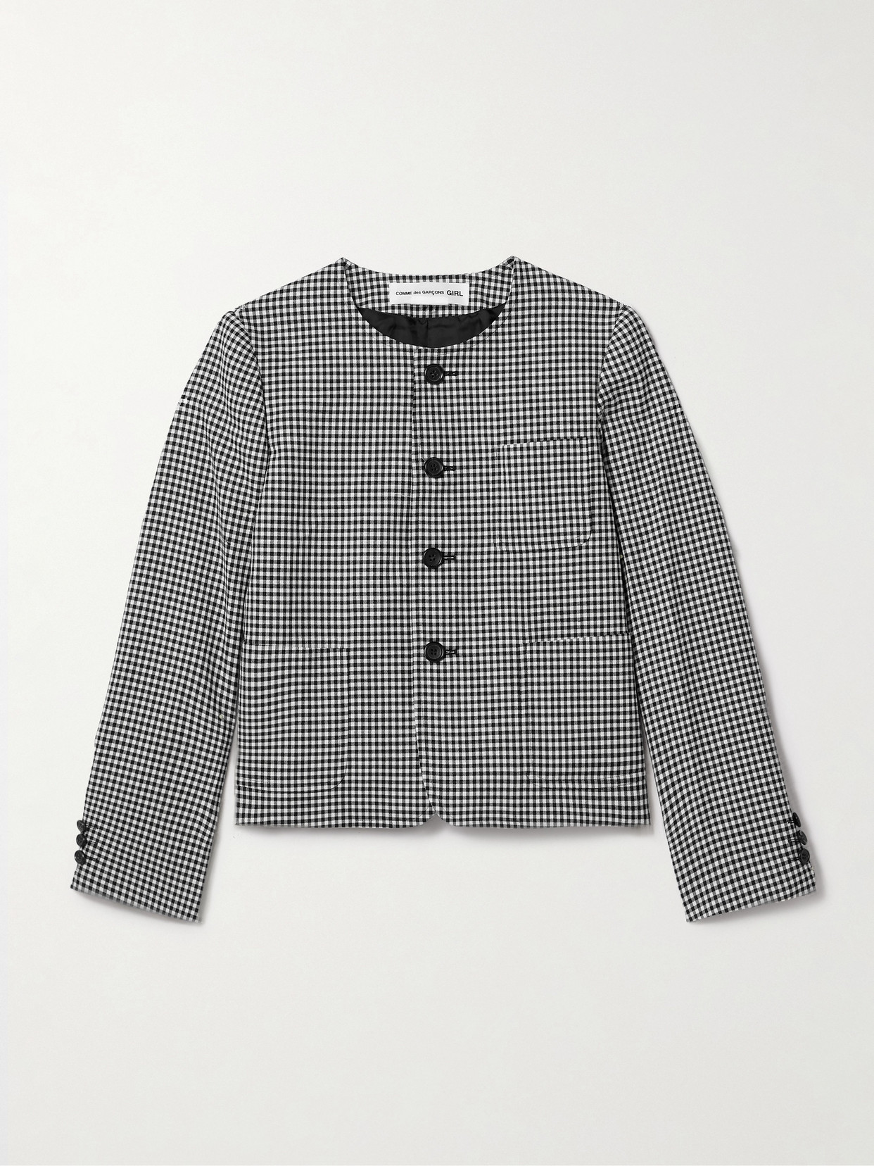 COMME DES GARCONS GIRL GINGHAM WOOL-TWILL JACKET