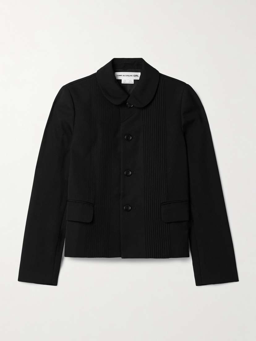 Comme des Garçons GIRL Pintucked Wool-gabardine Jacket