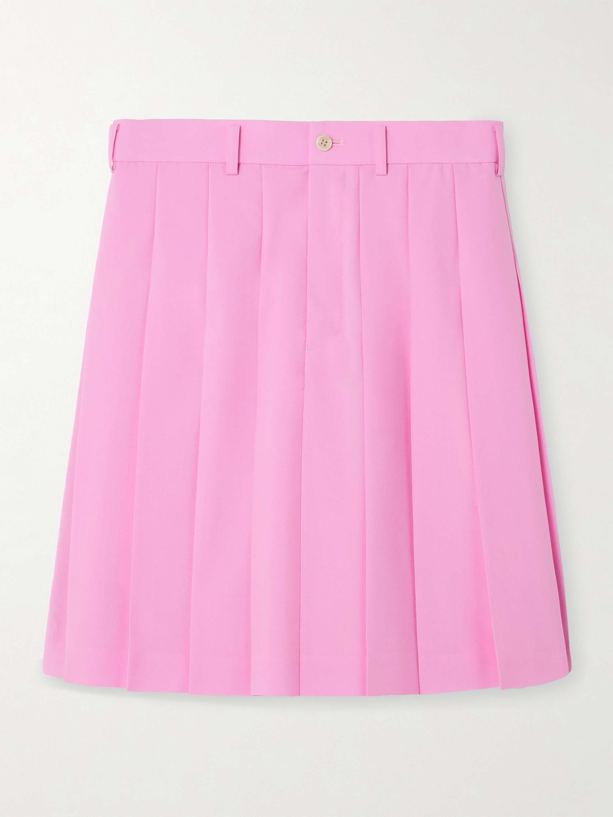 COMME DES GARCONS GIRL Pleated wool grain de poudre midi skirt NET A PORTER