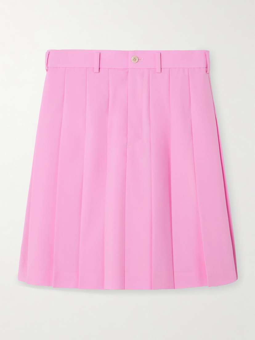 Comme des Garçons GIRL Pleated Wool Grain De Poudre Midi Skirt