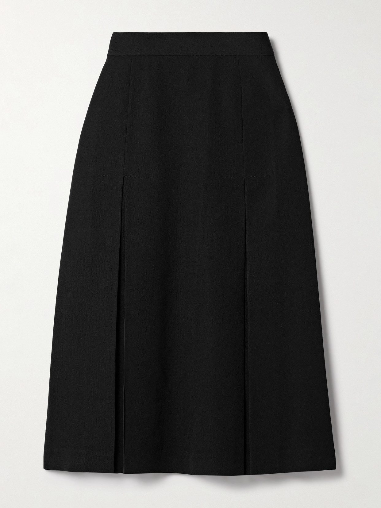 Comme Des Garcons Girl Pleated Wool-gabardine Skirt In Black