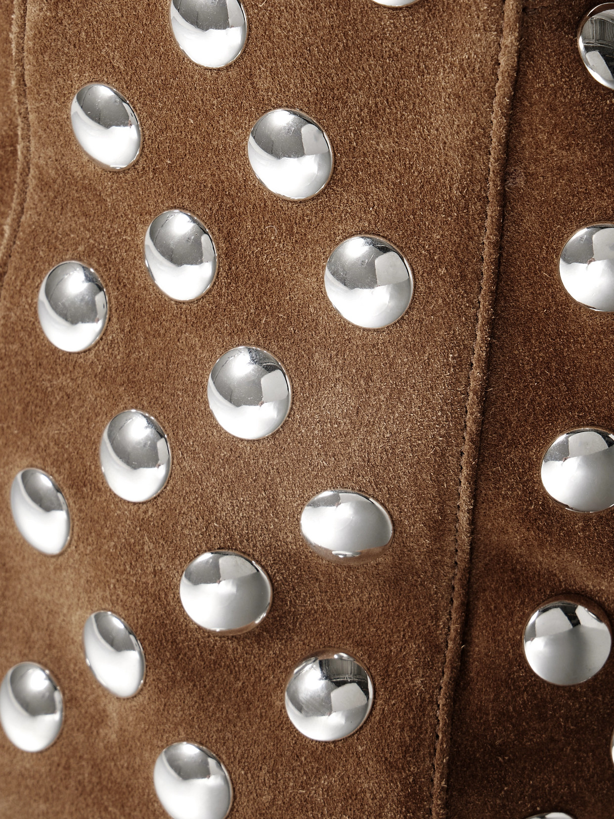 KHAITE ELENA MEDIUM STUDDED SUEDE SHOULDER BAG