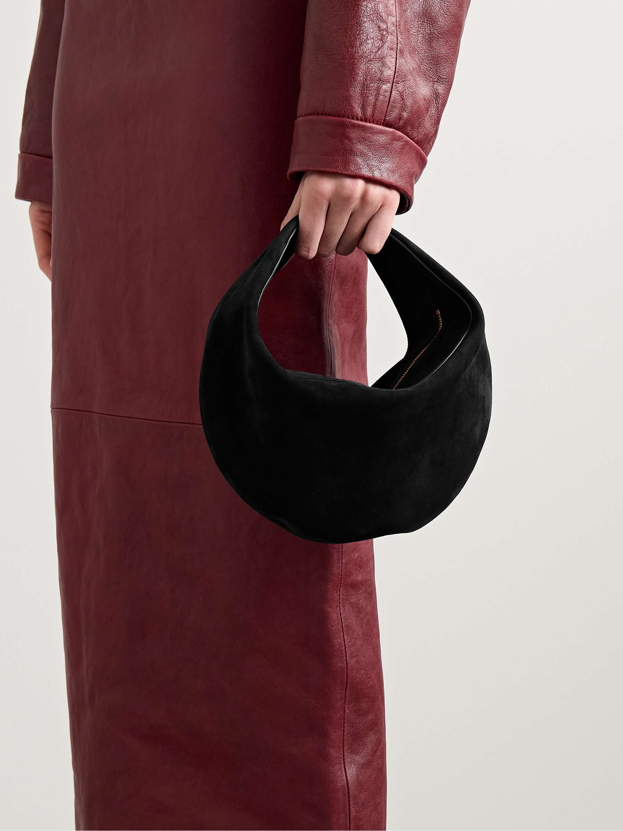 Khaite オリビアジップミディアムショルダーバッグ KHAITE | Olivia Medium Suede Hobo Bag