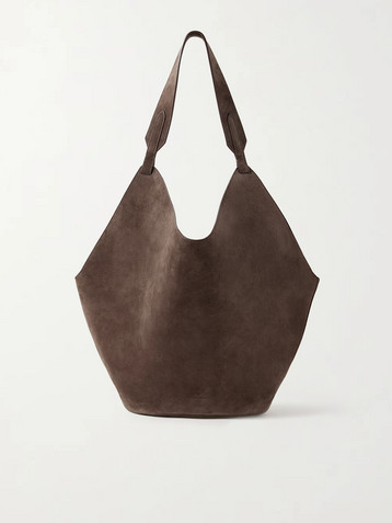 KHAITE Lotus medium suede tote