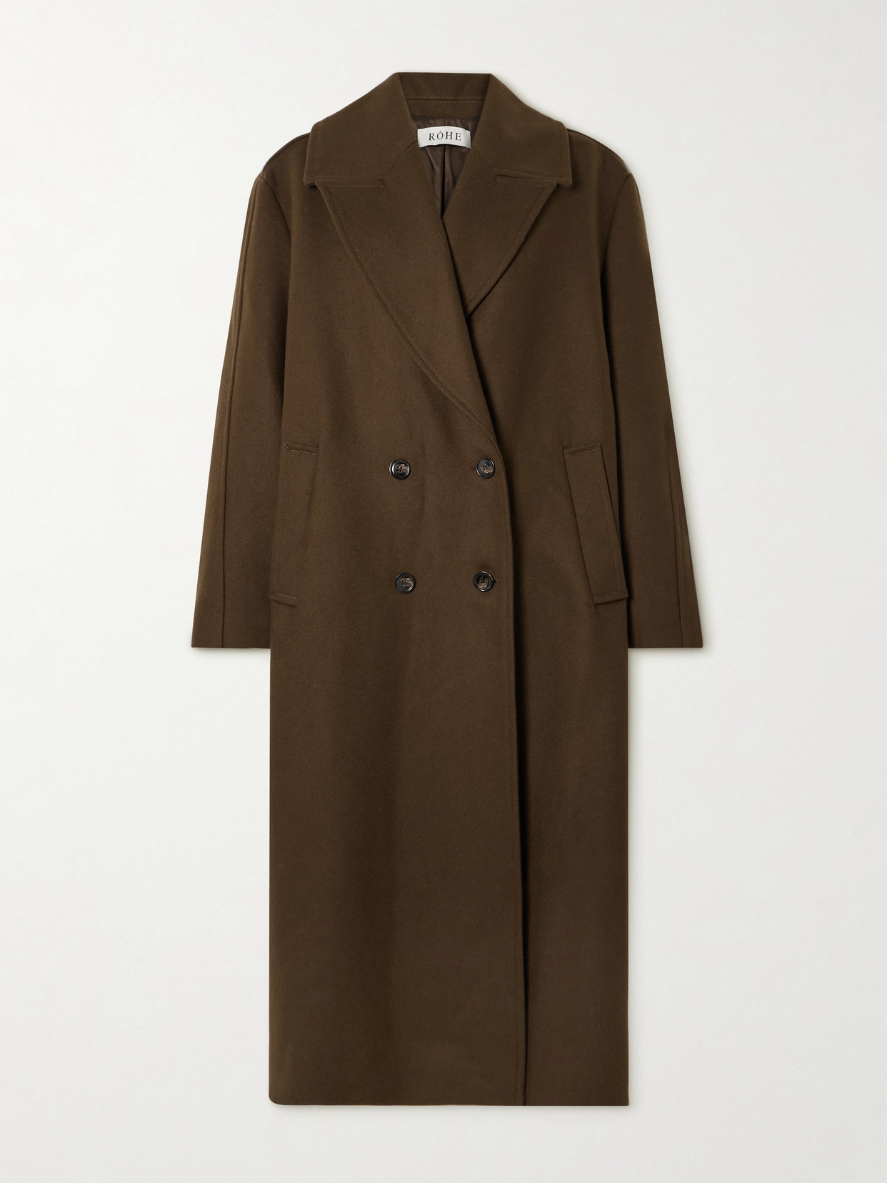 Rohe Oversized Double-breasted Wool-blend Coat In Green