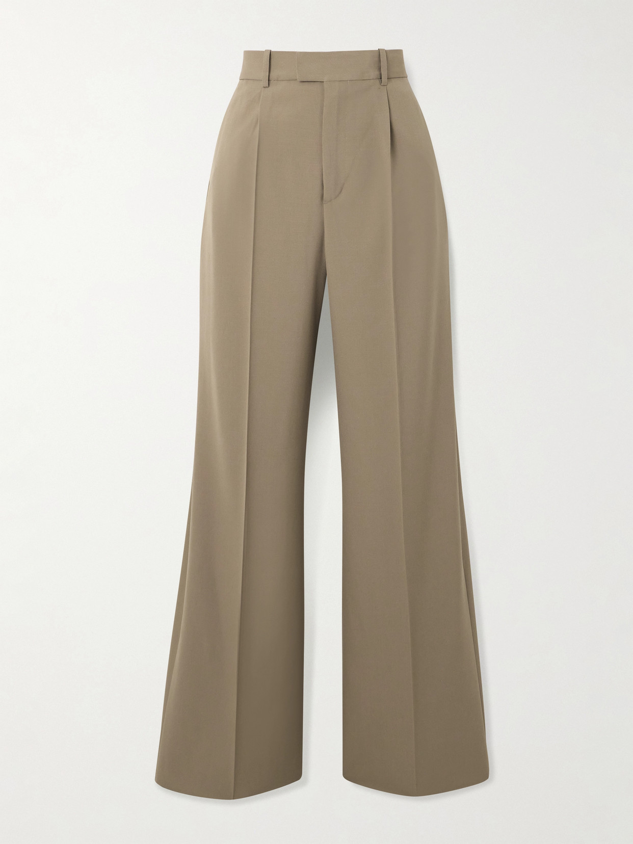 Rohe Pleated Wool Wide-leg Pants In Brown