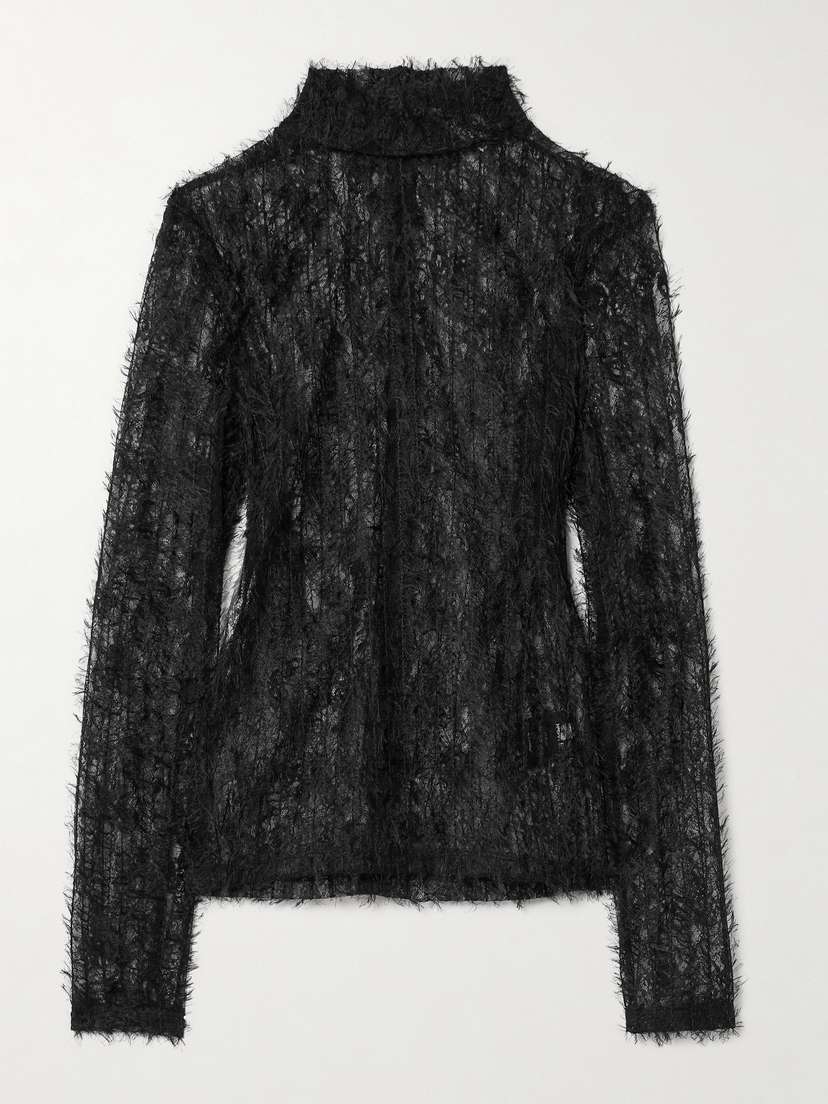 RÓHE Fil-coupé Lace Turtleneck Top