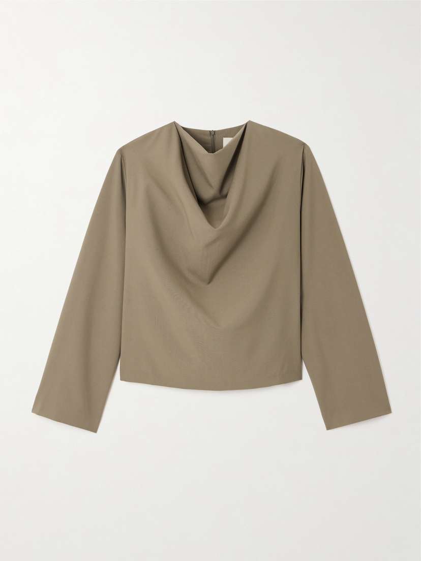 RÓHE Draped Wool Blouse - FR 34