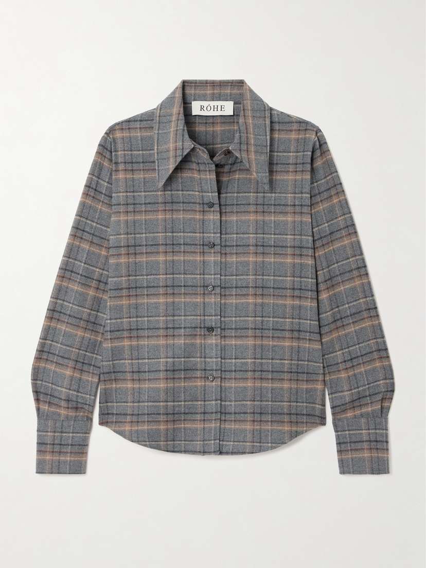 RÓHE Checked Cotton-flannel Shirt