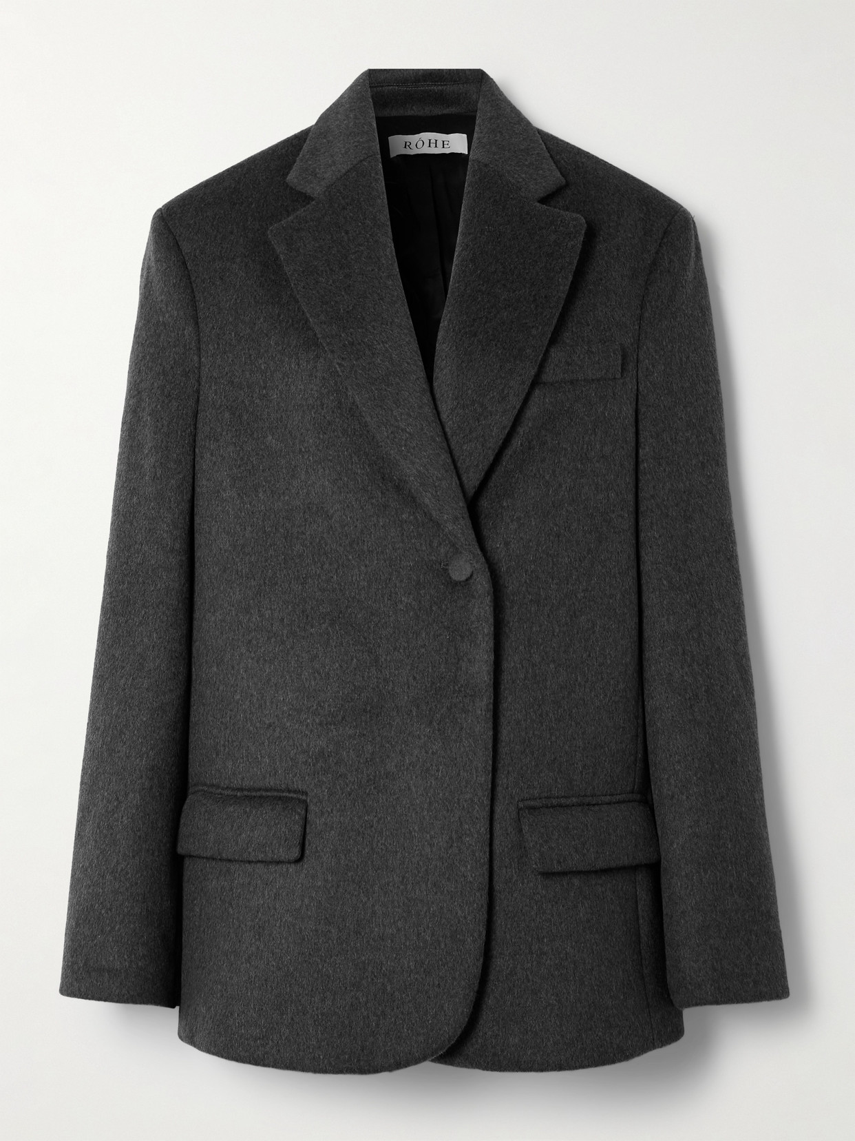 Rohe Asymmetric Recycled Wool-blend Blazer In Gray