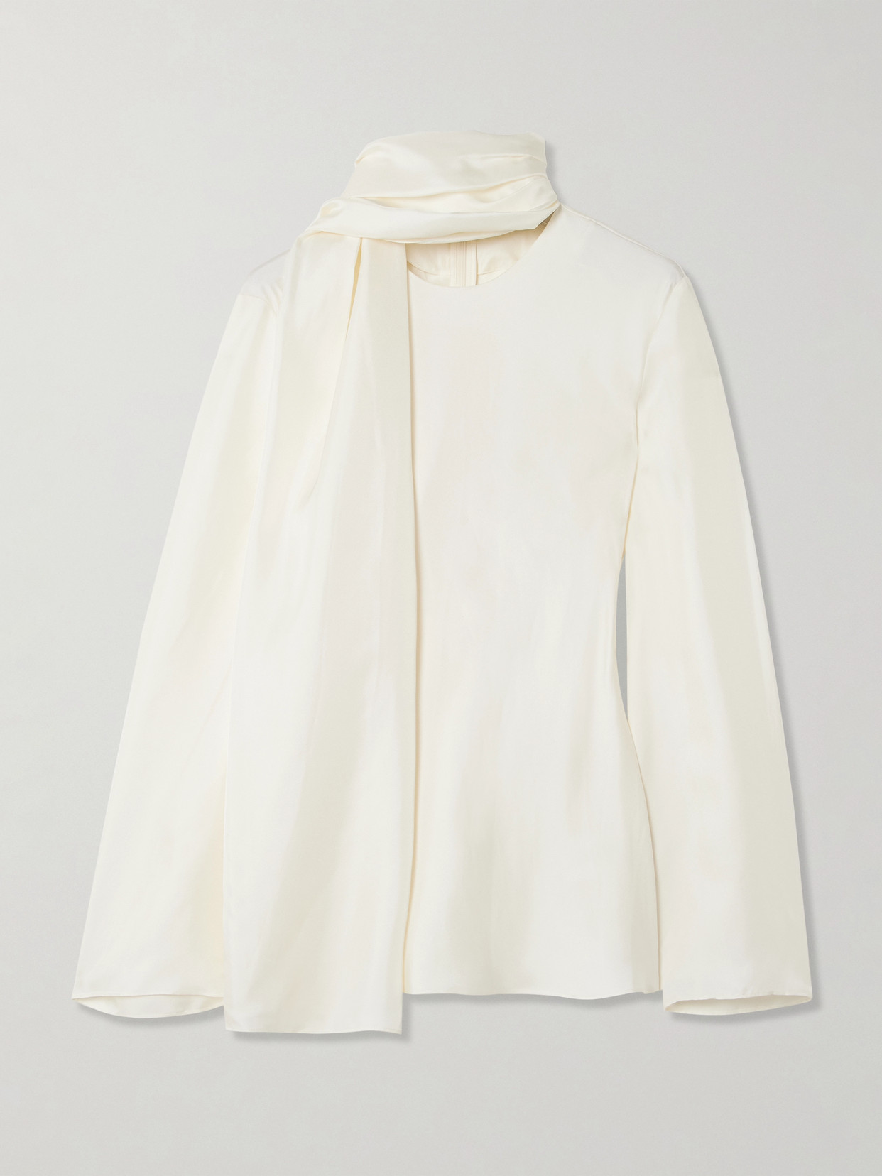 Rohe Tie-detailed Silk-satin Blouse In Cream