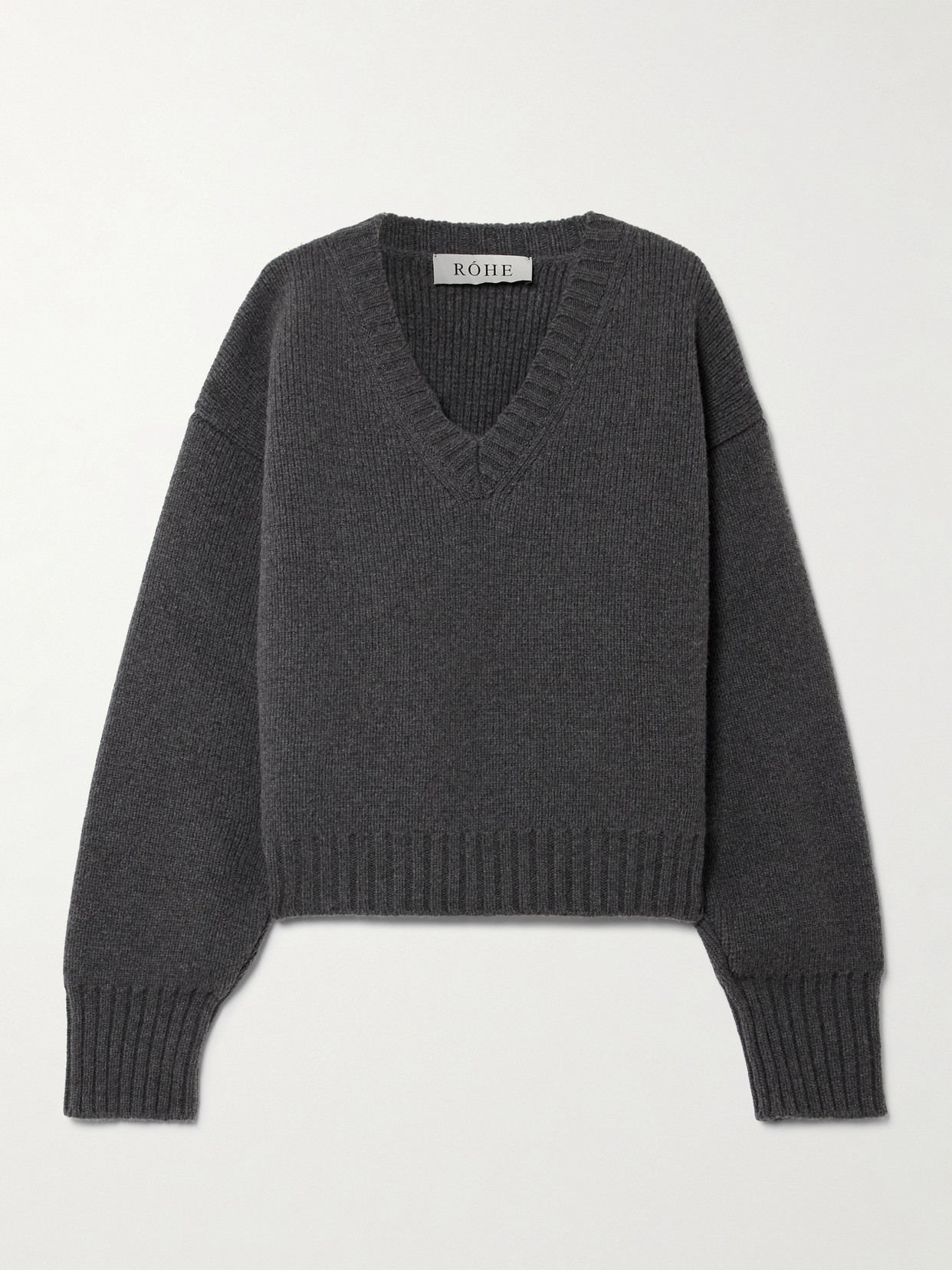 Rohe Oversized Ribbed Wool Sweater In Gray