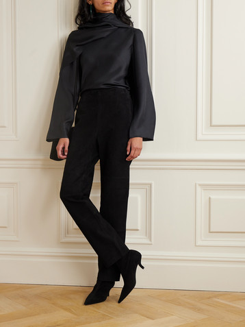 Róhe Suede straight-leg pants