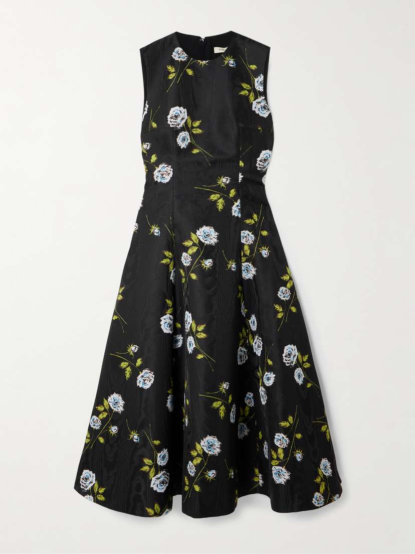 Emilia Wickstead Mara Floral-print Recycled Moiré Midi Dress