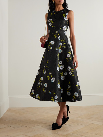 Emilia Wickstead Mara floral-print recycled moiré midi dress
