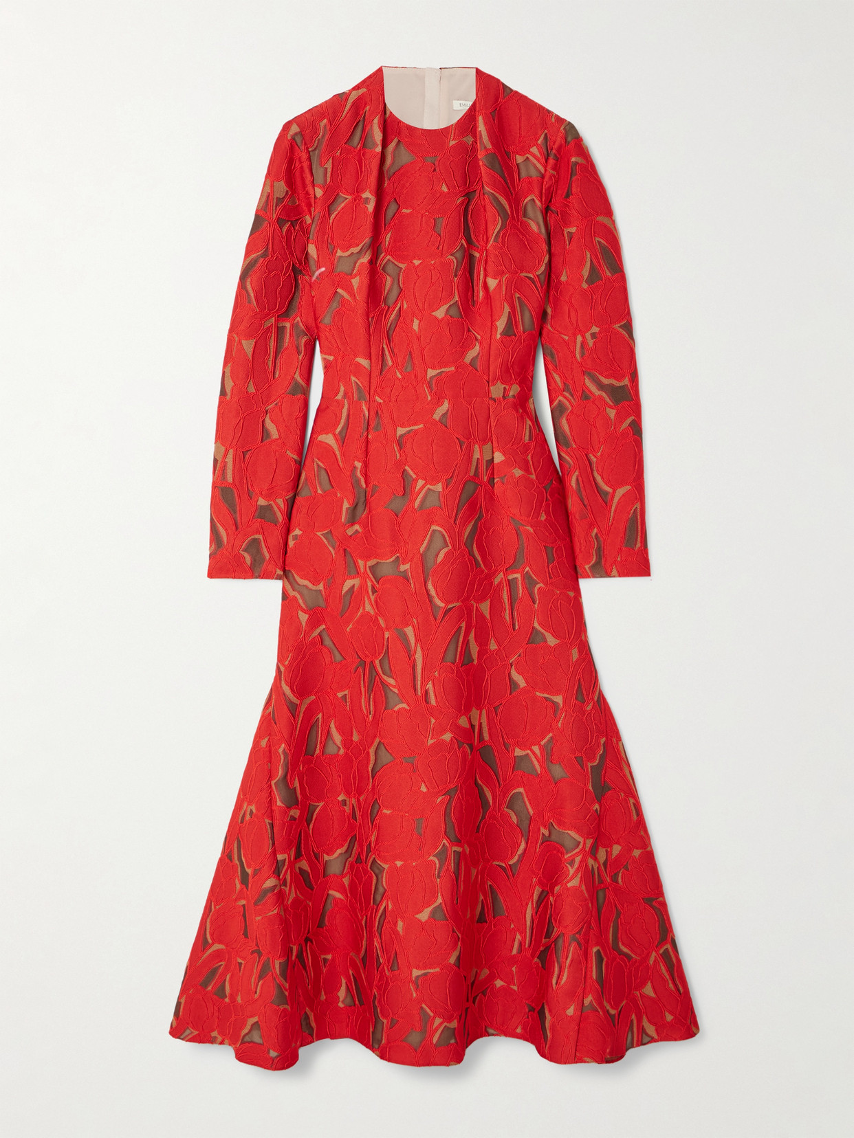 Emilia Wickstead - Seneca Cutout Twill Midi Dress - Red