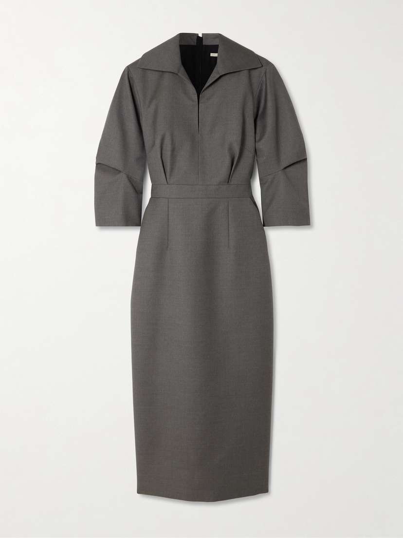 Emilia Wickstead Vivica Merino Wool-twill Midi Dress