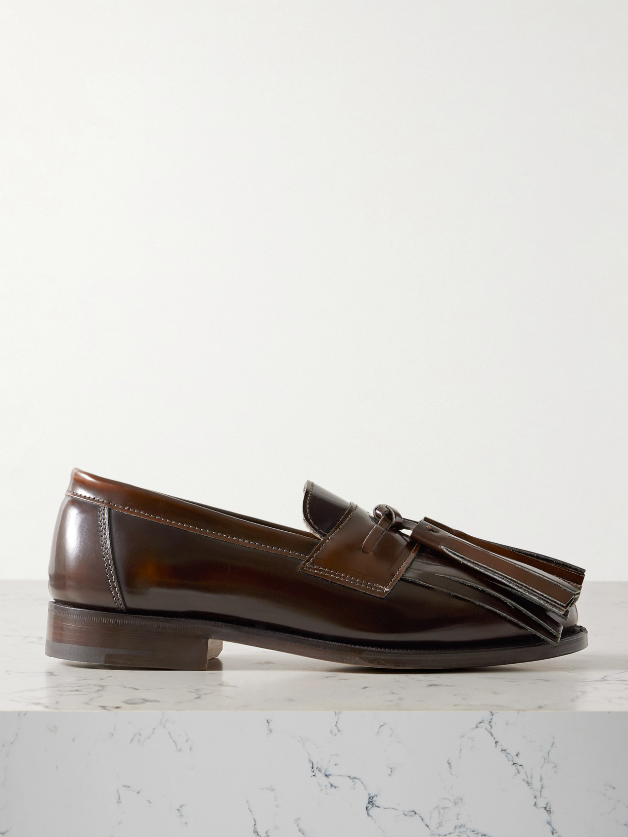 Emilia Wickstead - + Grenson Grenda Tasseled Fringed Leather Loafers - Brown